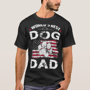 T-shirt Drapeau américain du Meilleur Chien Papa du monde