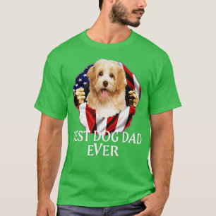 T-shirt Drapeau américain du meilleur chien papa jamais CA