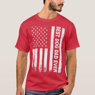 T-shirt Drapeau américain du meilleur père de chien