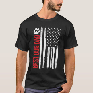 T-shirt Drapeau américain du meilleur père de chien