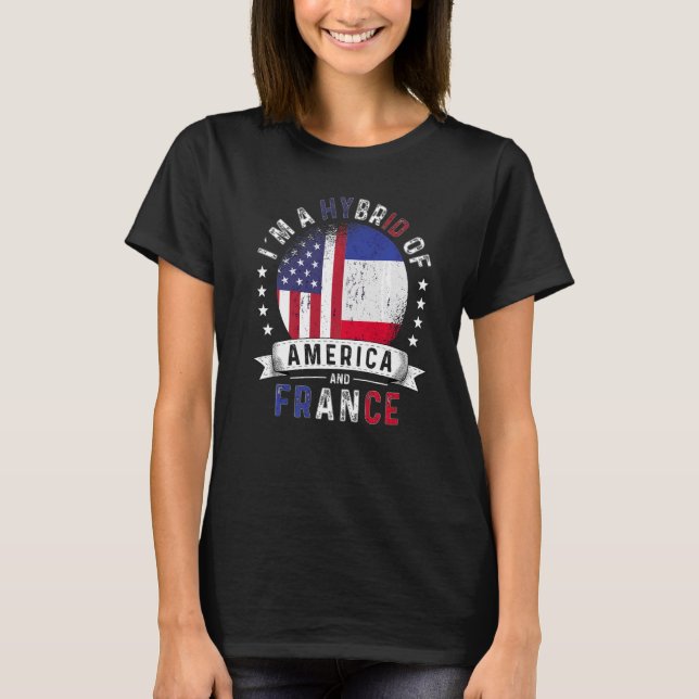 T-shirt Drapeau américain du patriote français (Devant)