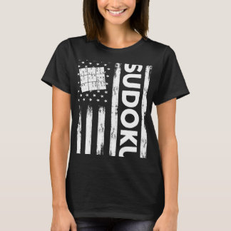 T-shirt Drapeau américain du Puzzle Sudoku