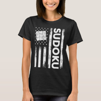 T-shirt Drapeau américain du Puzzle Sudoku