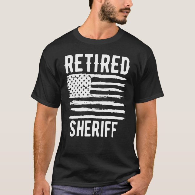 T-shirt Drapeau américain du shérif à la retraite (Devant)