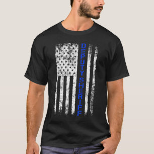 T-shirt Drapeau américain du shérif adjoint Thin Blue Line