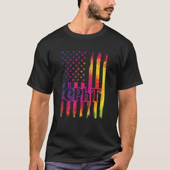 T-shirt Drapeau américain du technicien en pharmacie certi (Devant)