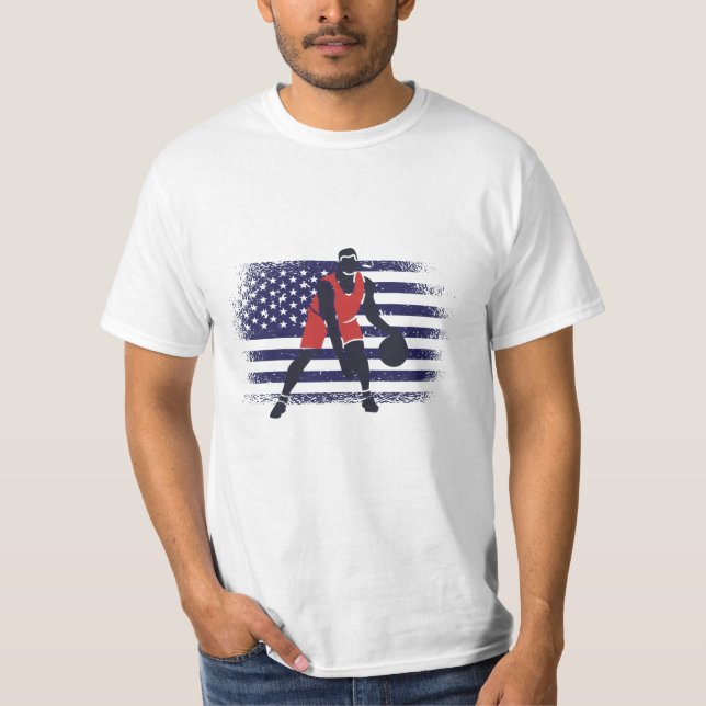 T-shirt Drapeau américain du vanneur de basket-ball Jersey (Devant)