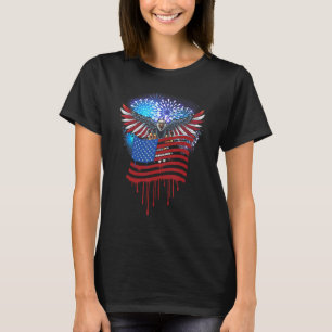 T-shirt Drapeau américain Eagle 4 juillet États-Unis