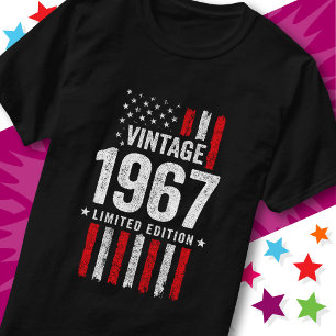 T-shirt Drapeau Américain Édition Limitée Étoiles Vintage