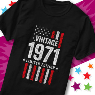 T-shirt Drapeau Américain Édition Limitée Étoiles Vintage 