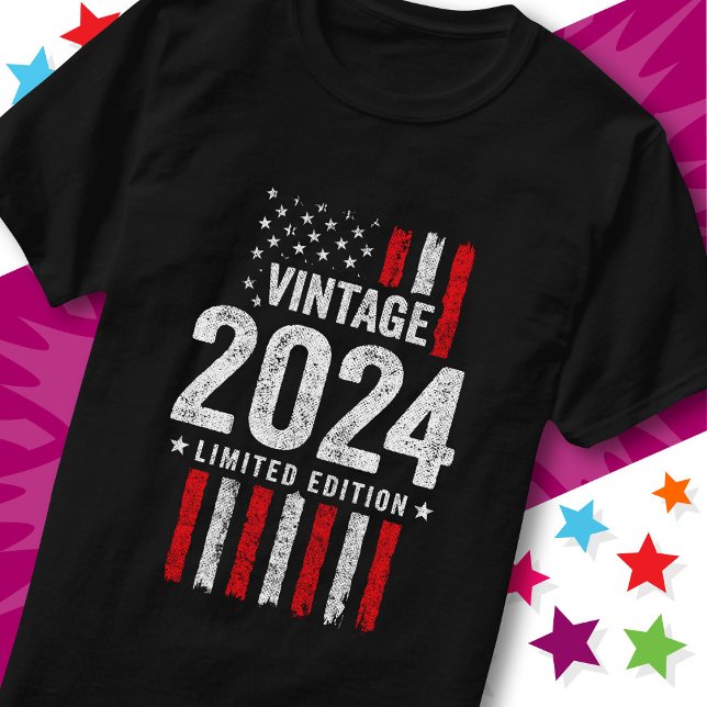 T-shirt Drapeau Américain Édition Limitée Étoiles Vintage  (Créateur téléchargé)