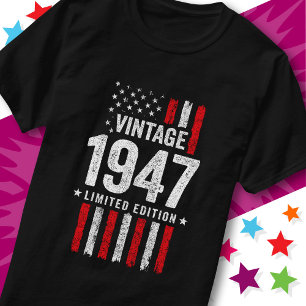 T-shirt Drapeau Américain Édition Limitée Étoiles Vintage