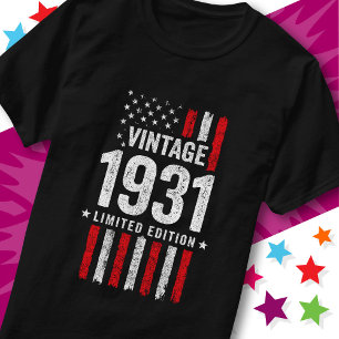 T-shirt Drapeau Américain Édition Limitée Étoiles Vintage