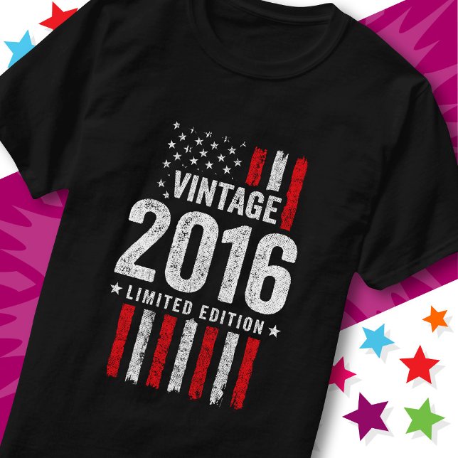 T-shirt Drapeau Américain Édition Limitée Étoiles Vintage  (Créateur téléchargé)
