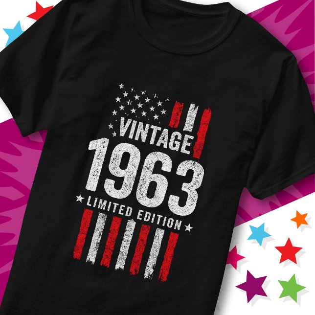 T-shirt Drapeau Américain Édition Limitée Étoiles Vintage  (Créateur téléchargé)