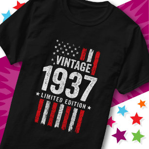 T-shirt Drapeau Américain Édition Limitée Étoiles Vintage 