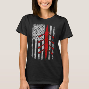 T-shirt Drapeau américain en aviron _1