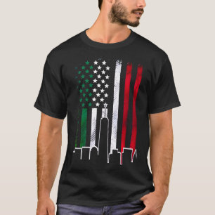 T-shirt Drapeau américain en couleurs italiennes skyline N