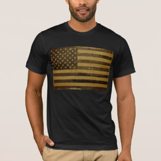 T-shirt Drapeau américain en cuir Vintage