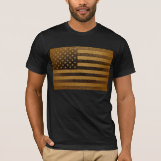 T-shirt Drapeau américain en cuir Vintage #2