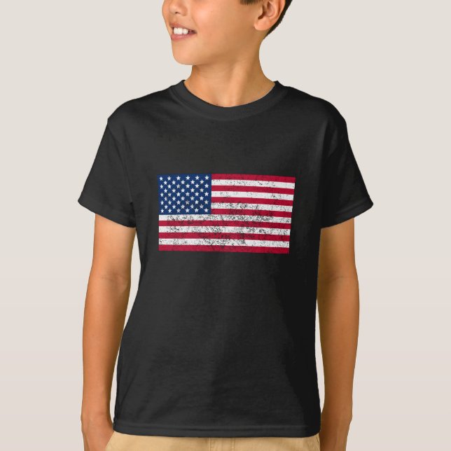 T-shirt Drapeau américain en détresse (Devant)