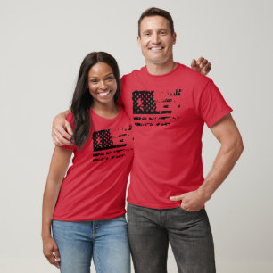 T-shirt Drapeau américain en détresse