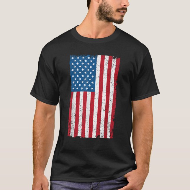 T-shirt Drapeau américain en détresse (Devant)