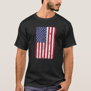 T-shirt Drapeau américain en détresse 4 juillet American M