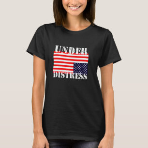 T-shirt Drapeau américain en détresse à l'envers en lambea