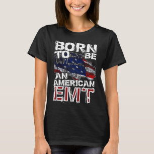 T-shirt Drapeau américain en détresse EMT pour les EMT