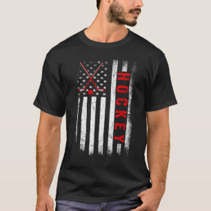 T-shirt Drapeau américain en détresse Hockey Patriotique I