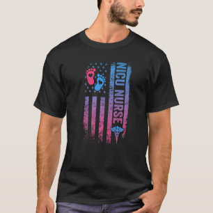 T-shirt Drapeau américain en détresse Infirmière Nicu Stét