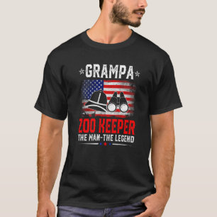 T-shirt Drapeau américain en détresse Pépé Gardien de zoo