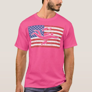 T-shirt Drapeau américain en détresse Plongée sous-marine