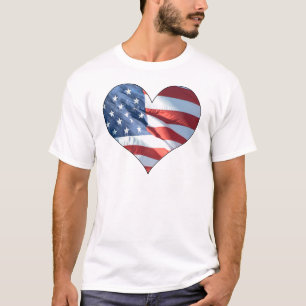 T-shirt Drapeau américain en forme de coeur patriotique