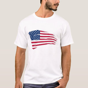 T-shirt Drapeau américain en lambeaux