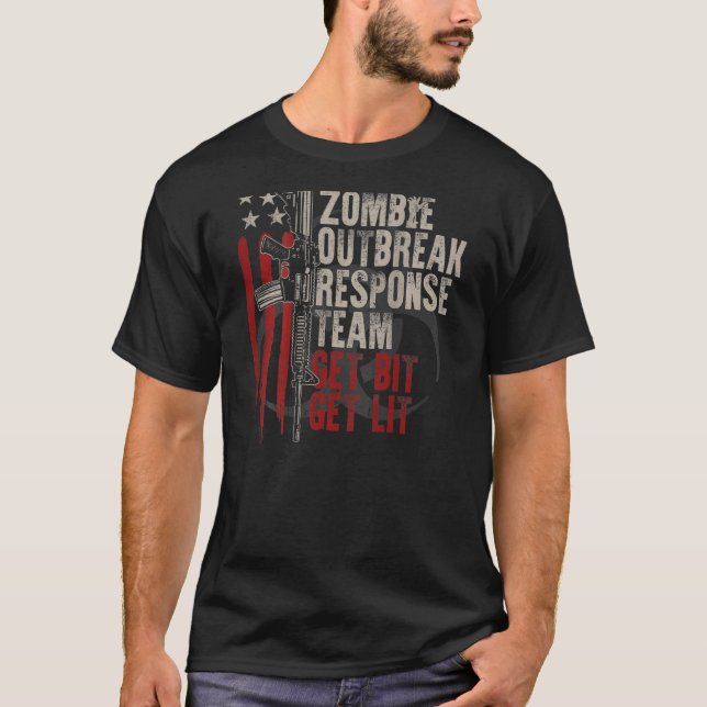 T-shirt Drapeau américain Équipe d'intervention en cas d'é (Devant)