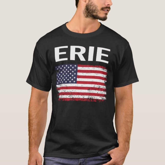 T-shirt Drapeau américain Erie (Devant)