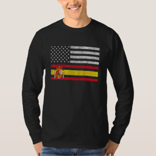 T-shirt Drapeau américain espagnol