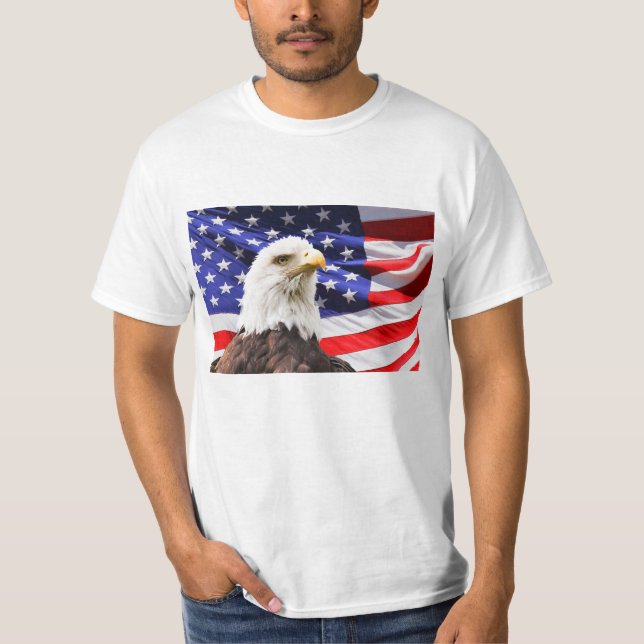 T-shirt drapeau américain et aigle (Devant)