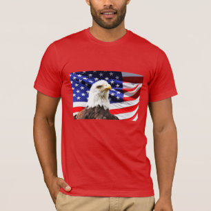 T-shirt Drapeau américain et aigle à tête blanche