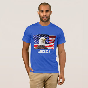 T-shirt Drapeau américain et aigle à tête blanche