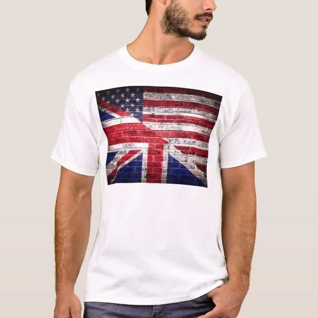 T-shirt Drapeau américain et britannique (Devant)