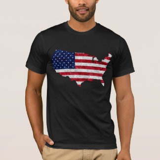 T-shirt Drapeau américain et carte