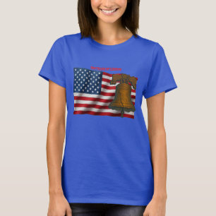 T-shirt Drapeau américain et cloche de la liberté Jour de