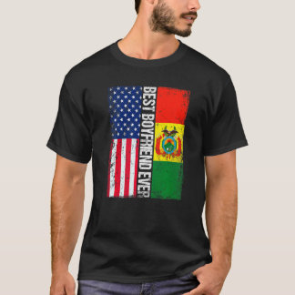 T-shirt Drapeau américain et drapeau bolivien Meilleur ami