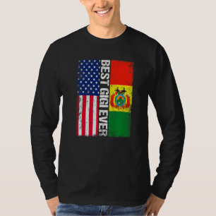 T-shirt Drapeau américain et drapeau bolivien Meilleure fa