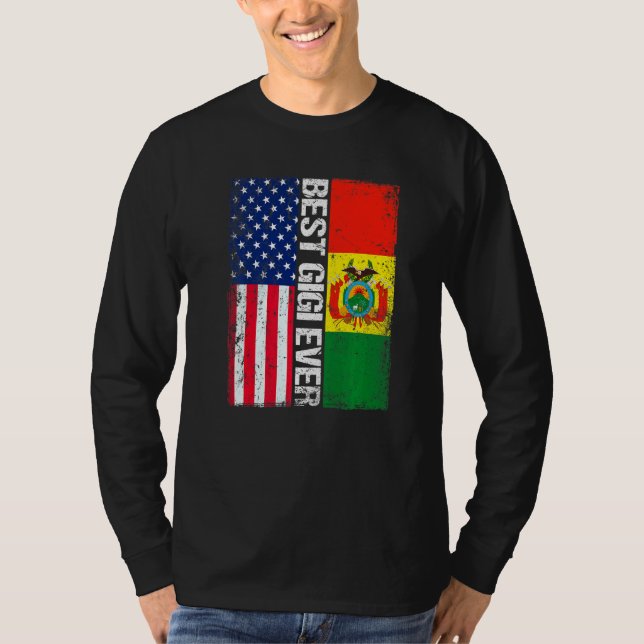T-shirt Drapeau américain et drapeau bolivien Meilleure fa (Devant)