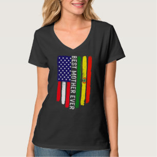 T-shirt Drapeau américain et drapeau bolivien Meilleure mè