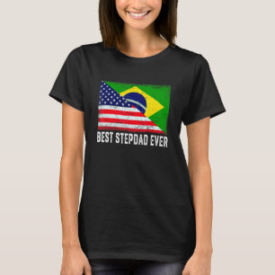 T-shirt Drapeau américain et drapeau brésilien Meilleur Fa